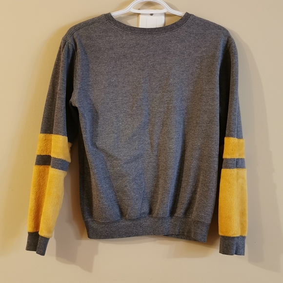 Cold Crush, S, Grey Yellow Fuzzy Sweater - Picture 3 of 4